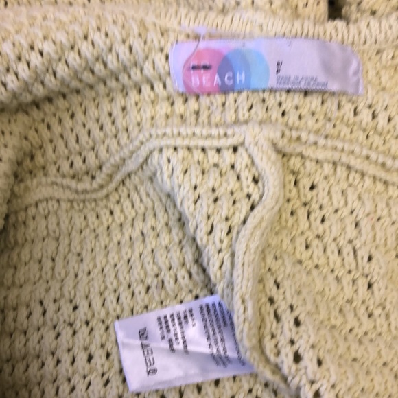 NWOT Free People Beach Clear Skies Fauxchet Sweater Romper In Lime Glo - Picture 4 of 4